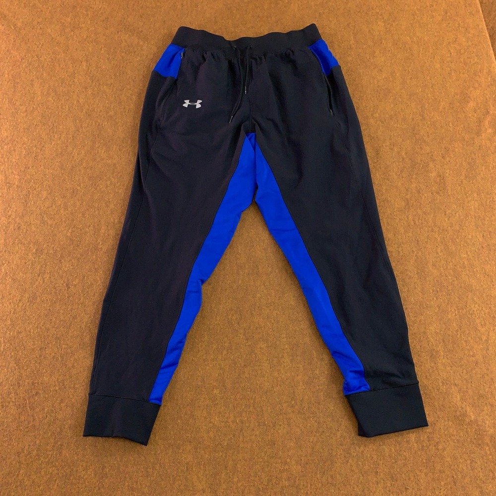 Under Armour Womens Size Medium Black Blue ColdGear Fitted Jogger Pants